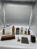 B- Lot of Vintage Jars and Barber Shop Items