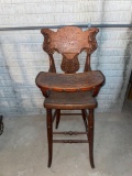 B- Antique Wood High Chair