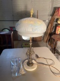 B- Table Lamp with Glass Shade
