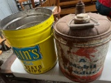 B- Vintage Cain's Potato Chip Canister and Mobil Oil Can