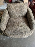 FG- Upholstered Paisley Print Swivel Chair