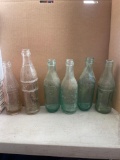 G- (6) Vintage Glass Bottles and LaBlatt Blue Beer Holder