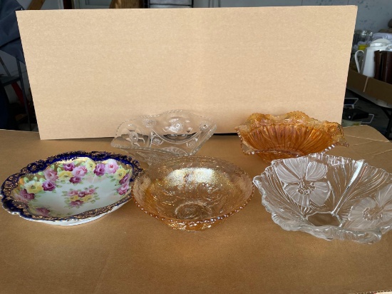G- Carnival Glass, and Assorted Glass Dishes
