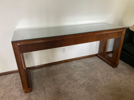 Large Henredon Sideboard with Glass Top