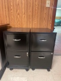 L- (2) Metal Filing Cabinets on Wheels