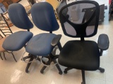 L- (3) Adjustable Office Chairs