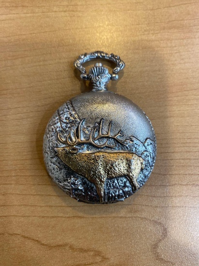 B- Elk Field Ranger Quartz Pocket Watch