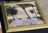B- Framed Beach Print, Cork/Whiteboard, Light Up Letter 