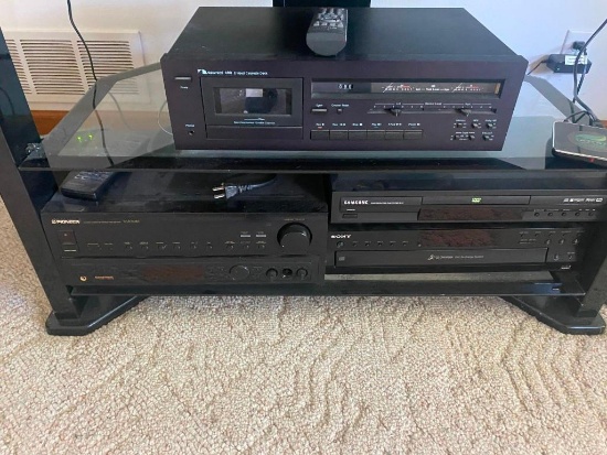 H- Makamichi 480 Cassette Deck, Pioneer Receiver, Samsung DVD Player, Sony 5 CD Changer