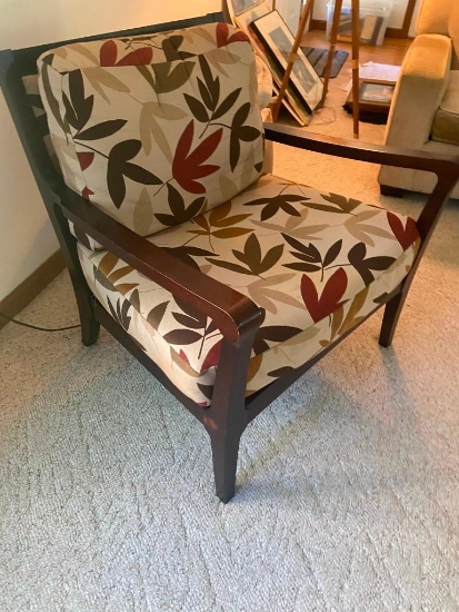 H- Wood Cushioned Chair