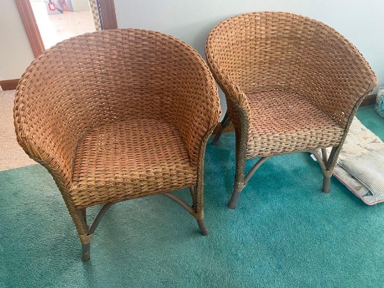 H- (2) Wicker Chairs