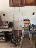 G- (10) Fishing Poles With Rods and Reels