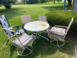 B- Outdoor Table and (5) Chairs