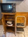 K- Emerson Microwave, Wood Stand, Nuwave Oven, Step Stool