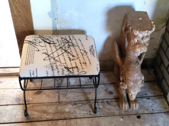 FR- Small Metal Bench and Small Dragon Like Stand