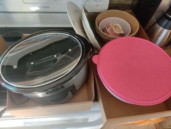 K- Crock-Pot, Tupperware, and Assorted Items