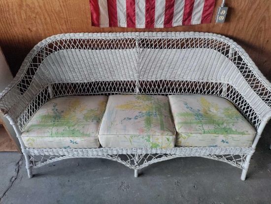 G- White Wicker Couch