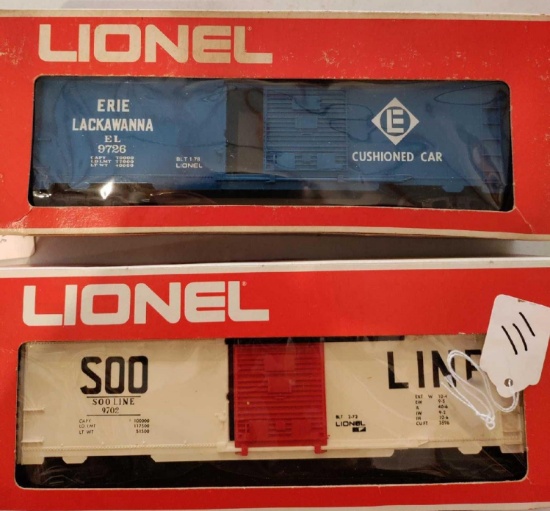 Lionel SOO Line Box Car and Erie Lackawanna NNA Box Car