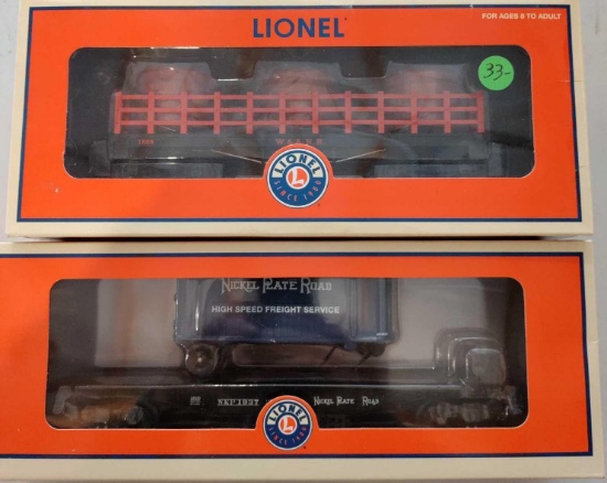 Lionel LCCA Gunpowder Car and Nickel Plate TOFC Flatcar