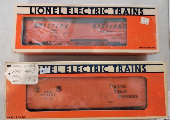 Lionel Western Maryland Reefer and Pacific Fruit Express Reefer