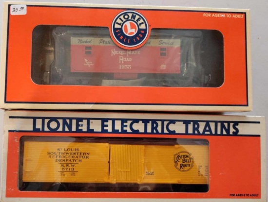 Lionel Nickel Plate Road Caboose and SSW Woodside Reefer