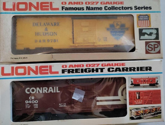 Lionel 0 and 027 Gauge Conrail Box Car and Delaware & Hudson Box Car