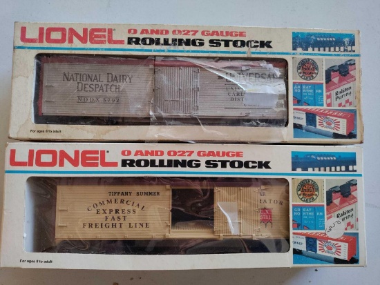 Lionel 0 and 027 Gauge National Dairy Despatch Reefer and Commercial Express Reefer