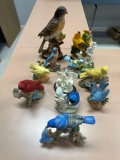 B- Lot of (11) Bird Figurines