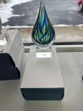 F- (2) Art Glass Trophies