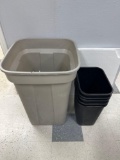 B- Large Trash Can and (5) Small Trash Cans