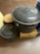 B- Assorted Enamel Pots and Canning Jars