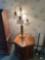 B3- Wood Hexagon Table and Lamp