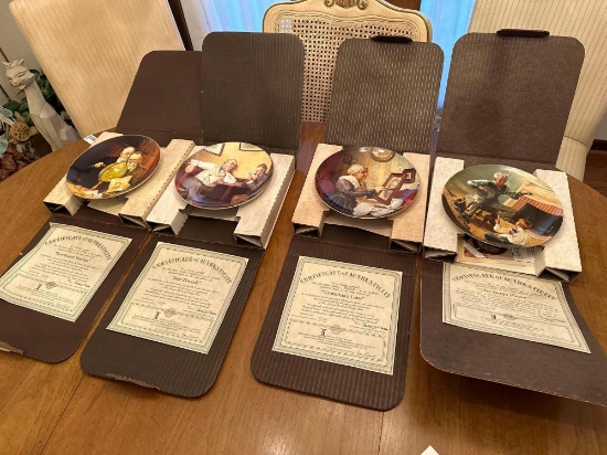 LR- (4) Authenticated Norman Rockwell Collector's Plates