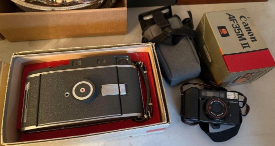 LR- Canon AF35M II and Polaroid Land Camera