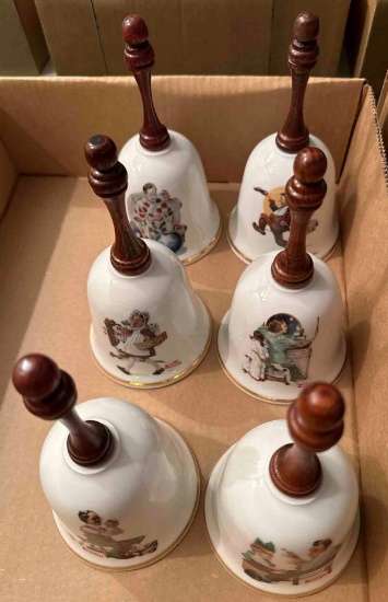 LR- (6) Danbury Mint "Norman Rockwell" Bells