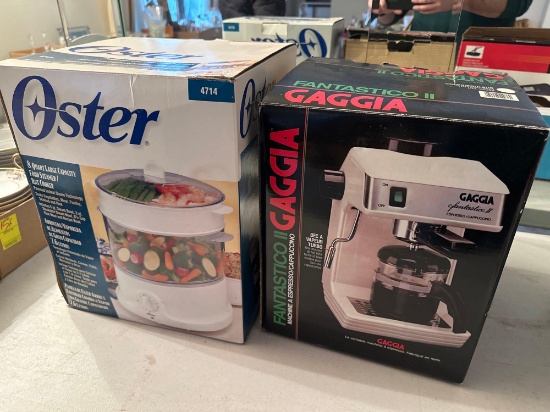 LR- Oster Food Steamer and Gaggia Expresso Machine