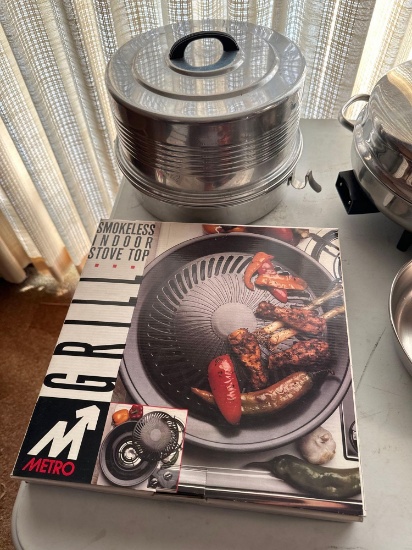 FR- Stainless Steel Cake Holder and Smokeless Indoor Stove Top