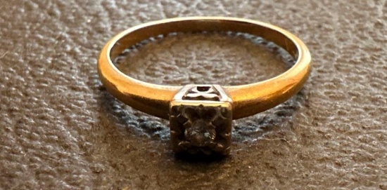 K- 14K Gold Ring With Center Stone