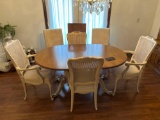 Dining Room- Thomasville China Hutch, Dining Table, (2) Captain's Chairs and (4) Chairs