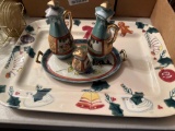 LR- Japanese Serving Set and Hartstone Platter