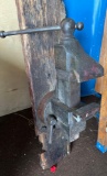 G- Large Vise Attached to Wood