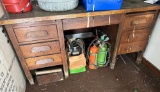 G- Wood Desk and Contents