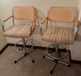 B- (2) Upholstered Seat Swivel Chairs