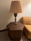 B- Hexagon End Table and Lamp