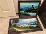 B- (2) Framed Pictures