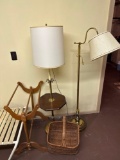 B- (2) Floor Lamps, Quilt Rack, and Basket