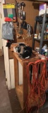 B- Wood Unit With Bench Grinder, and Supplies
