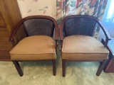 B1- (2) Townhouse Penthouse Rattan Back Chairs