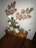 Hallway- Hallway Table, Floral Arrangement, and Wall Decor