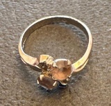 K- 14K Heavy Gold Electroplate Stone Ring